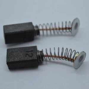 Carbon brushes, AC, DC, Carbon Brush, Motor, Bespoke, spring braided wire backpiece metal plate compound